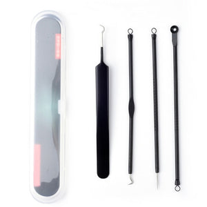 4PCS Blackhead Extractor de cravo Rose Gold Black Dots Cleaner Acne Blemish Remover Needles Set Black Spots Pore Cleanser Tool