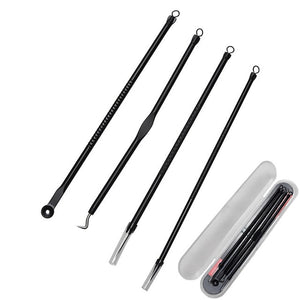 4PCS Blackhead Extractor de cravo Rose Gold Black Dots Cleaner Acne Blemish Remover Needles Set Black Spots Pore Cleanser Tool